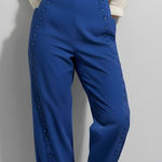 Farm Rio  High Waisted Buttoned Blue Pants, Navy Blue, Small Photo 0