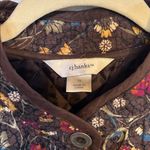 CJ Banks Quilted Floral Jacket Womens 1X Boho Embroidered Tapestry Style Coat Brown Photo 1