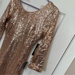 Lulus NWT  Delightful Ways Champagne Gold Sequin Dress Mini Prom Homecoming Club Photo 6
