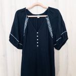Old Navy WomensMaxi Dress Size L Black Embroidered Gauze Boho Cottage Whimsigoth Photo 1