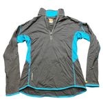 Icebreaker merino wool gray blue quarter‎ zip performance shirt long sleeve XS Photo 0