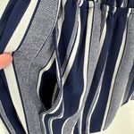 Mimi Chica Blue Striped Off The Shoulder Ruffle Pocket Romper Size Medium Photo 5