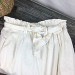 Anthropologie  Odille Ivory Paper Bag Belted Linen Blend Mini Skirt 4 Photo 1