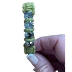 Anthropologies Paracord Wrapped Bangle Bracelet, Rhinestone; Olive Green SKU 870 Photo 3