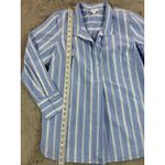J.Jill  Striped Tunic Shirt Women Size M Blue White Collared Button Up School Photo 9