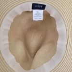 J. Crew Factory Straw Hat with Black Ribbon Detail Tan Photo 3
