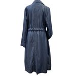 On 34th Belted Double Breasted Long Trench Coat Womens Large Blue Spring Classic Photo 1