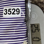 Lauren Ralph Lauren M Purple White Striped Gold Embroidered Button Down Shirt Size M Photo 5