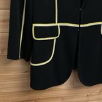 Misook  Size Medium Yellow & White Piping Front Closure Blazer Photo 2