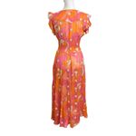 Miss June Scarlett Maxi Dress Women’s One Size Multicolor Floral Smocked Waist Pink Photo 5