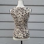 Sutton Studio Cashmere Sleeveless Sweater Shell | Animal Print Sweater Shell Black Photo 3