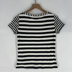 CHAPS ‎ Navy and White Striped 100% Cotton Boat Neck Short Sleeve Tee NWT Size S Photo 6
