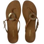 Vionic  Orchid Sandals Womens Size 11 Wedge Brown Tan Suede Leather Gold Ring Photo 4