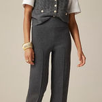J.Crew Delaney Kickout Sweater Pant Stretch Knit Pintuck Heather Gray XS NWT Photo 0