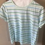 Lands' End  Mint and White Striped Tee small petite Photo 0