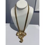 Vtg Gold Tone Statement Swirl Pendent Necklace Youghlani Youghlr ? 25" Photo 1