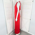 Charlotte Russe  Tie Neck Halter Maxi Dress Coral Orange Small Sleeveless Photo 2