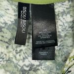 Bisou Bisou  Green Floral Sleeveless Ruched Top L Large Y2K Cottagecore‎ Stretch Photo 6