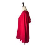Soft Surroundings  Shirt Women Red Hooded Half Zip Pullover‎ Top Mature Preppy Photo 4