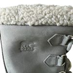 Sorel Caribou Slim Gray Waterproof Snow Boots Sz 9 Faux Fur Insulated Leather Photo 1