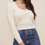 ASTR THE LABEL Long Sleeve Sweetheart Neck Cropped Sweater Size L Photo 0