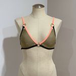 River Island Women's Olive, Black and Salmon Triangle Bikini Top Size 4 Photo 2