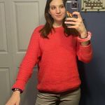 Sonoma coral all over stitch long sleeve crewneck sweater S Photo 0