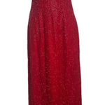 Scala Red Silk Beaded Plunge Neckline Dress Gown NWT Sz. PM Photo 0