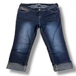 Amethyst Jeans Womens Capri Pants Denim Blue Jeans Dark Wash Embroidered Size 16 Photo 0