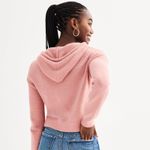 SO  Juniors Hoodie XL Pink Blush Eyelash Plush Yard Loungewear Crop Womens NWT Photo 1