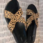 Birdies  The Robin Leopard Cheetah Print Calf Hair Slide Sandals Size 8.5 Photo 0