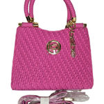 Bebe Erika Shopper Crossbody Bag in Fuchsia NWT Textured Photo 0
