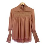 See By Chloe See By Chloé Smocked High-Neck Blouse Dusty Pink Boho Chic Size EU 36 (US 4) Photo 7