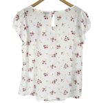 Zenobia  Cream Floral Short Sleeve Blouse size 2X NWT Semi-sheer Summer Top Photo 5