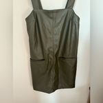 Abercrombie & Fitch Abercrombie olive green faux leather dress with pockets size XS Photo 1