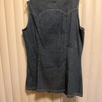 Live a Little LAL Women's Denim Dress Long Shirt Size Large Sleeveless Cotton 30" Length Photo 6