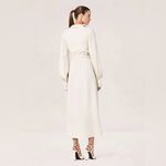 Alexis  Ivory Shey Satin‎ Side Slits Crepe Style V-Neckline Dress size S Photo 4