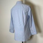 IZOD Button Front Blouse Cotton 3/4 Sleeves Classic Blue Women’s Size Large Photo 4