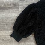 Maeve  Black Textured Puff Sleeve Sweater XL Tinsel Shimmer Balloon Sleeves Photo 7