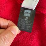 European Cardigan Sweater Medium Red Silver Metallic Stripe Clean‎ Girl Pullover Photo 8