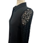 Claudie Pierlot Lace Sleeve Blouse Button Down Top Black Size 36 US 4 Photo 4
