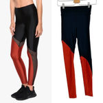 Koral  Venus High-Rise Colorblock Mesh Performance Sprint Leggings Black Red S‎ Photo 1