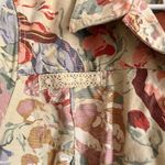 Vtg 90s Streetwear Womens XL Lace Flower All Over Print Canvas Trucker Jacket Photo 3