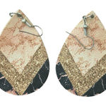 Chevron Faux Leather‎ Teardrop Earrings Photo 0