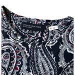 Jones New York  Blue Paisley Short Sleeve Shirt Women's Size XL | 44-24 Photo 3