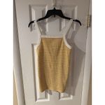 Old Navy  Slim Fit Ribbed Knit Tank Top Gold White Stripe Y2K Cami Boho Stretch M Photo 6