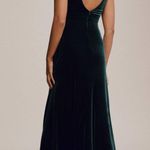 Jenny Yoo Logan Deep-V Velvet Column Gown Photo 4
