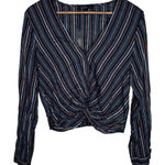 Cotton On NWT Harry twist front striped long sleeve top Sz L Photo 0