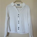 ZARA  White Button Down Shirt with Notched Collar Photo 0