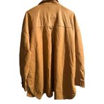 Anthropologie NWOT  Maeve Faux Leather Oversized Camel Shirt Jacket Photo 4